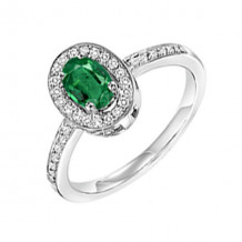 Gems One 14Kt White Gold Diamond (1/5Ctw) & Emerald (1/5 Ctw) Ring - RPT710R-4WCE