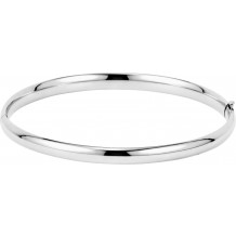 14K White 4.75 mm Hinged Bangle Bracelet - BRC181240492P