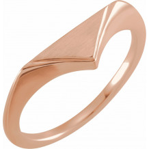 14K Rose 11.5x6 mm Geometric Signet Ring - 52035103P