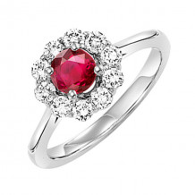 Gems One 14Kt White Gold Diamond (1/2Ctw) & Ruby (1/2 Ctw) Ring - FR4066-4WCR