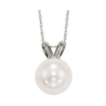 Gems One 14Kt White Gold Pearl (1/2 Ctw) Pendant - PP6.00AA-4W