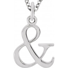 14K White Ampersand 16 Necklace - 8578070079P