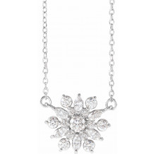 14K White 1/2 CTW Diamond Vintage-Inspired 18 Necklace - 86948610P