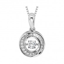 Gems One 10KT White Gold & Diamond Rhythm Of Love Neckwear Pendant  - 1/6 ctw - ROL1198-1WC