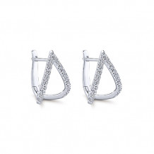 Gabriel & Co. 14k White Gold Kaslique Diamond Huggie Earrings - EG13174W45JJ