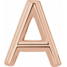 14K Rose Single Initial A Earring - 86800103P