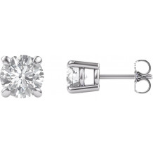 14K White 6 mm Round Forever Oneu2122 Moissanite Earrings - 6326560031P