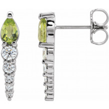 14K White Peridot & 1/4 CTW Diamond Earrings - 870256016P