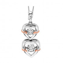 Gems One Mix Metal Rose Gold Silver Diamond (1/20 Ctw) Pendant - ROL1214-1PSSD