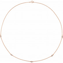 14K Rose 1/4 CTW Diamond 5-Station 18 Necklace - 68577109P