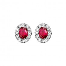 Gems One 14Kt White Gold Diamond (1/5Ctw) & Ruby (1/5 Ctw) Earring - RPT2002E-4WCR