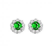 Gems One 14Kt White Gold Diamond (3/4Ctw) & Emerald (1/2 Ctw) Earring - FE4066-4WCE