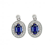Gems One 14Kt White Gold Diamond (1/4Ctw) & Sapphire (1 1/8 Ctw) Earring - RPT710E-4WCS