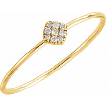 14K Yellow 1/8 CTW Diamond Petite Square Ring - 65192360001P