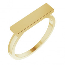 14K Yellow 16x4 mm Rectangle Signet Ring - 51550102P