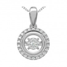 Gems One Silver (SLV 995) Diamond Rhythm Of Love Neckwear Pendant   - 1/10 ctw - ROL1123-SSW