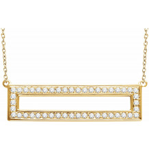 14K Yellow 3/8 CTW Diamond Rectangle 16-18 Necklace - 65188760000P