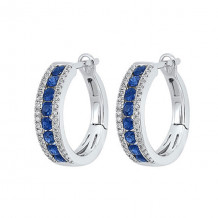 Gems One 14Kt White Gold Diamond (1/6Ctw) & Sapphire (7/8 Ctw) Earring - ER10319-4WBS