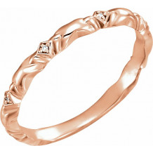 14K Rose .02 CTW Diamond Anniversary Band - 123187602P