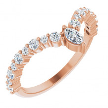 14K Rose 1/2 CTW Diamond V Ring - 123931602P