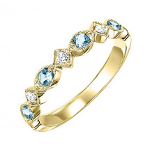 Gems One 10Kt Yellow Gold Diamond (1/20Ctw) & Aquamarine (1/6 Ctw) Ring - FR1264-1YD