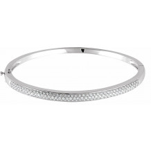 14K White 1 CTW Diamond Pave' Bracelet - 65157860000P