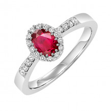 Gems One 14Kt White Gold Diamond (1/8Ctw) & Ruby (5/8 Ctw) Ring - HDR1419-4WCR