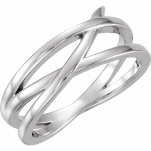 14K White Criss-Cross Ring - 51513101P