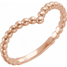 14K Rose Beaded V Ring - 51730103P