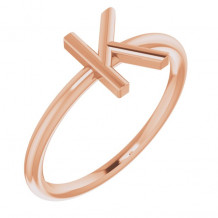 14K Rose Initial K Ring - 51895163P