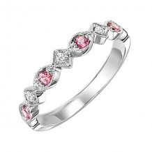 Gems One 14Kt White Gold Diamond (1/20Ctw) & Pink Tourmaline (1/6 Ctw) Ring - FR1235-4WD