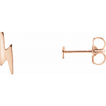 14K Rose Lightning Bolt Earrings - 86461602P