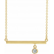 14K Yellow Diamond Bezel-Set 18 Bar Necklace - 869056106P