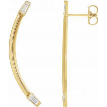 14K Yellow 1/4 CTW Diamond Curved Bar Earrings - 87024601P