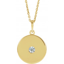 14K Yellow 1/10 CTW Diamond Disc Necklace - 8651460060P