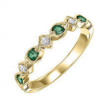 Gems One 10Kt Yellow Gold Diamond (1/20Ctw) & Emerald (1/6 Ctw) Ring - FR1028-1YD