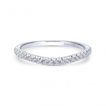 Gabriel & Co. 14k White Gold Contemporary Curved Wedding Band - WB12813R4W44JJ