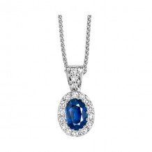 Gems One 14Kt White Gold Diamond (1/10Ctw) & Sapphire (1/2 Ctw) Pendant - HDP438-4WCS