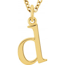 14K Yellow Lowercase Initial d 16 Necklace - 8578070009P