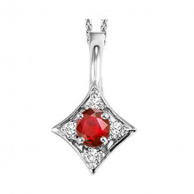 Gems One 14Kt White Gold Diamond (1/20Ctw) & Ruby (1/6 Ctw) Pendant - FP4031-4WCR