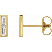 14K Yellow 1/4 CTW Diamond Bar Earrings - 86756606P