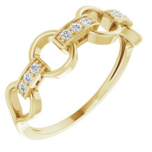 14K Yellow 1/10 CTW Diamond Link Ring - 65224360000P