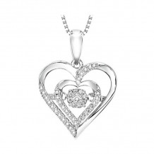 Gems One Silver (SLV 995) Diamond Rhythm Of Love Neckwear Pendant  - 1/10 ctw - ROL1029-SSWD