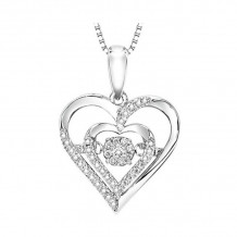 Gems One Silver (SLV 995) Diamond Rhythm Of Love Neckwear Pendant  - 1/10 ctw - ROL1029-SSWD