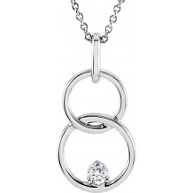 14K White .04 CTW Diamond Circle 18 Necklace - 68644100P