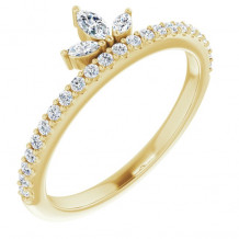 14K Yellow 1/3 CTW Diamond Stackable Crown Ring - 123821601P