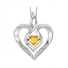 Gems One Silver Diamond (1/50 Ctw) & Created-Citrine (1/4 Ctw) Pendant - ROL1165C