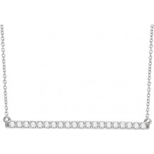 14K White 1/2 CTW Diamond Bar 16-18 Necklace - 65108460007P