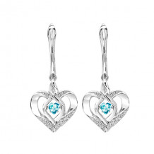 Gems One Silver Diamond (1/50 Ctw) & Createdblue Topaz Earring - ROL2165B