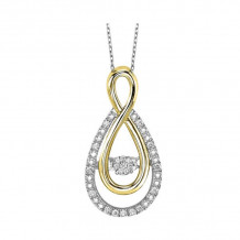 Gems One Silver (SLV 995) Diamond Rhythm Of Love Neckwear Pendant  - 1/10 ctw - ROL1082-SSPD